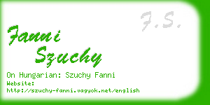 fanni szuchy business card